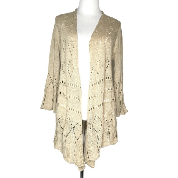 Flying Tomato Tan Sweater Open Cardigan - Picture 3 of 4